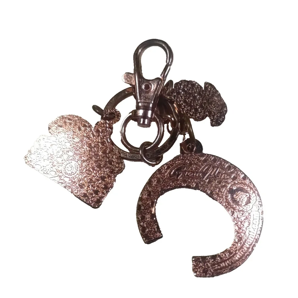 Seattle Aquarium Souvenir Keychain Rose Gold Color Pink Rhinestone Purse Clip